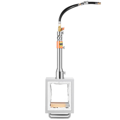 Portable Propane Forge, 2 Burner Farrier Forge, 2600℉ Tool and Knife Making Blacksmithing Gas Forge, Large Capacity Square Stainless Steel Gas Forging Tools and Equipment for Metal Forging