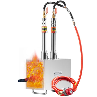 Portable Propane Forge 2 Brännare hovslagare Forge 2600℉ Kniv Metall Fyrkant