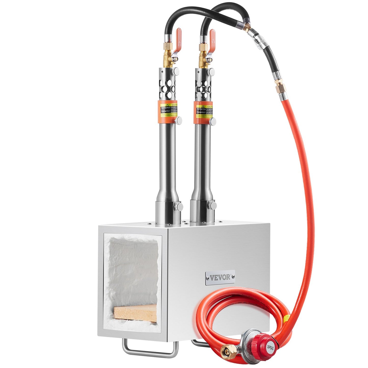 Portable Propane Forge 2 Brännare hovslagare Forge 2600℉ Kniv Metall Fyrkant