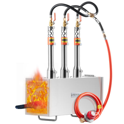 Portable Propane Forge 3 Brännare hovslagare Forge 2600℉ Kniv Metall Fyrkant