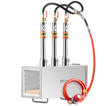 Portable Propane Forge 3 Brännare hovslagare Forge 2600℉ Kniv Metall Fyrkant