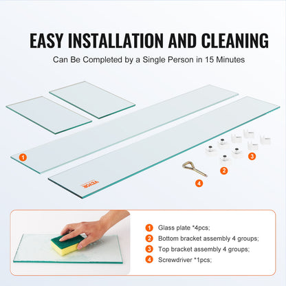 Fire Pit Wind Guard Tempered Glass Flame Guard 38x10.5x6 Inch Wind Guard