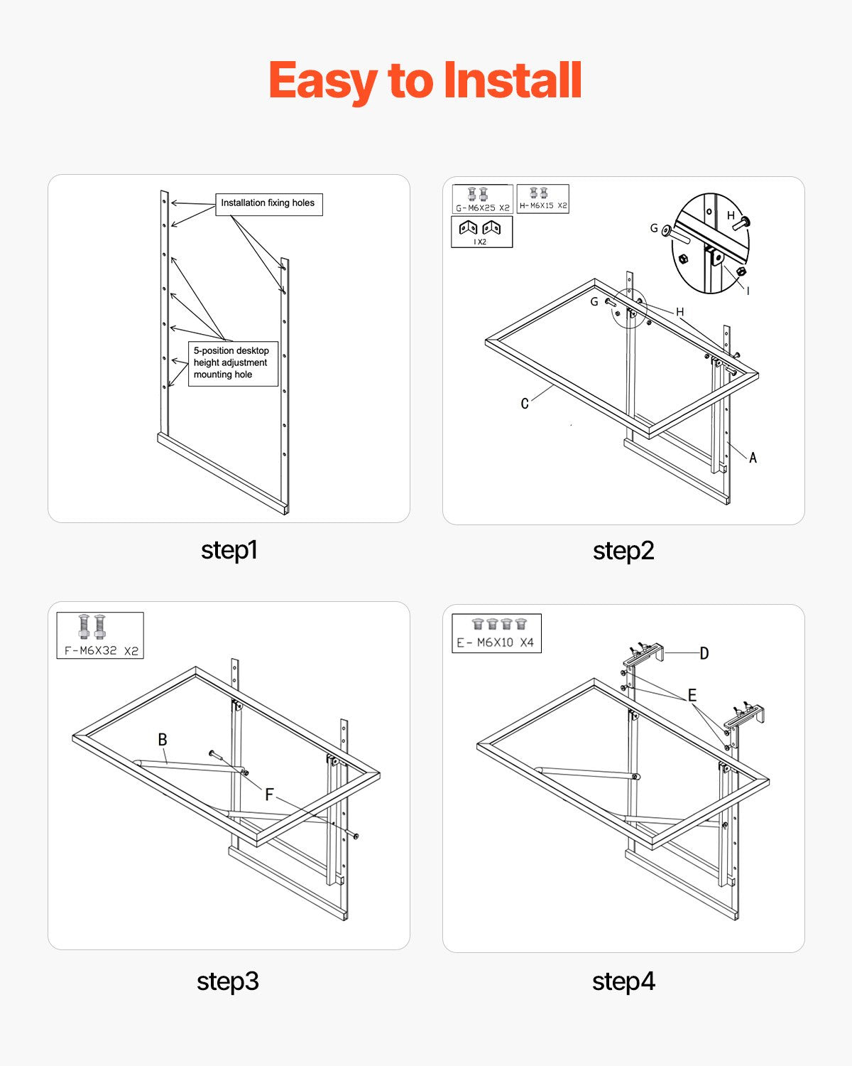 Balkon-Hängetisch 19 x 24 Zoll Metall-Terrassengeländertisch verstellbar