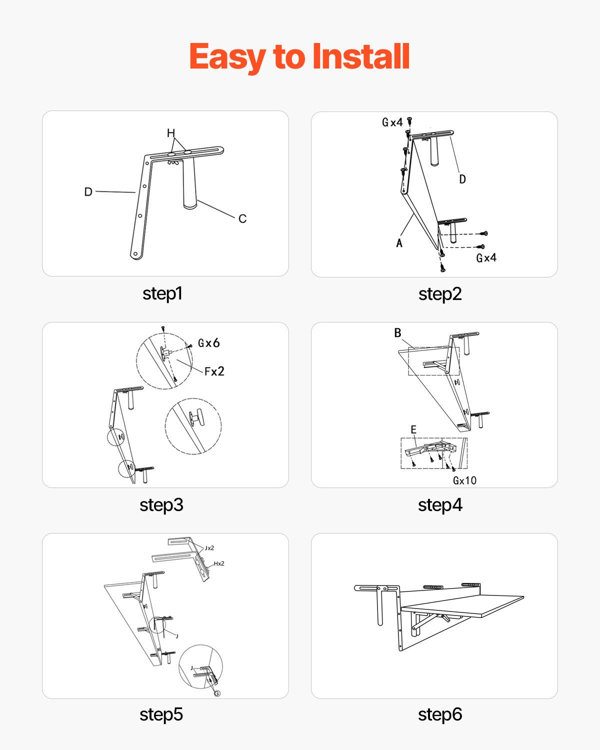 Balcony Hanging Table, 12 x 48 in Folding Balcony Railing Table, Outdoor Balcony Bar Table for Railings, 50 lbs Loading, Fit Railing from 1" to 4.3", Serving Table for Patio & Deck