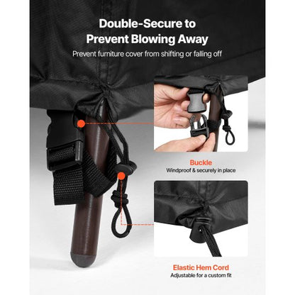 Terrassenmöbel-Abdeckung, 420D, wasserdicht, Tisch, Stühle, Sofa, 280 x 210 cm