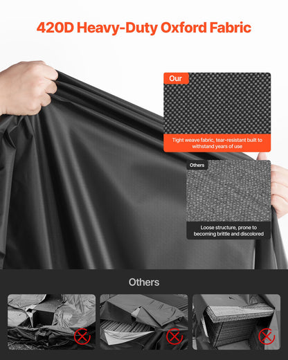 Patio Furniture Cover, 420D Heavy Duty Waterproof Outdoor Dining Table and Chairs Cover, Large Squre Patio Table Covers with Air Vent for All Weather, 126L x 126W x 32H inch, Black