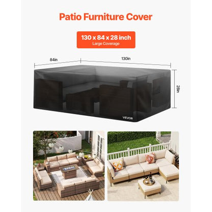 Patio furniture cover, 420D, waterproof, table, chairs, sofa, 33x21 cm