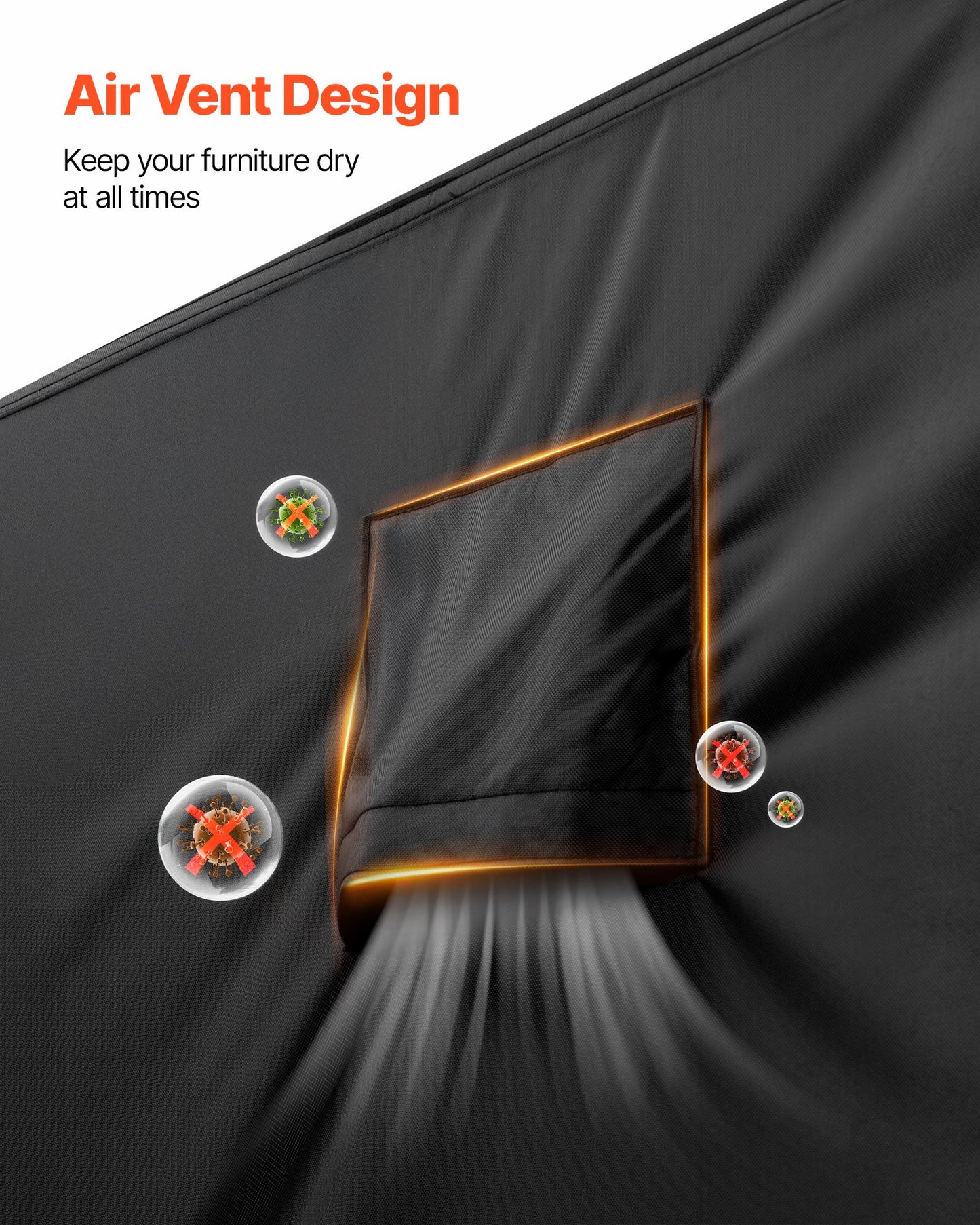 Patio Furniture Cover, 420D Heavy Duty Waterproof Outdoor Dining Table and Chairs Cover, Large Squre Patio Table Covers with Air Vent for All Weather, 74L x 74W x 28H inch, Black