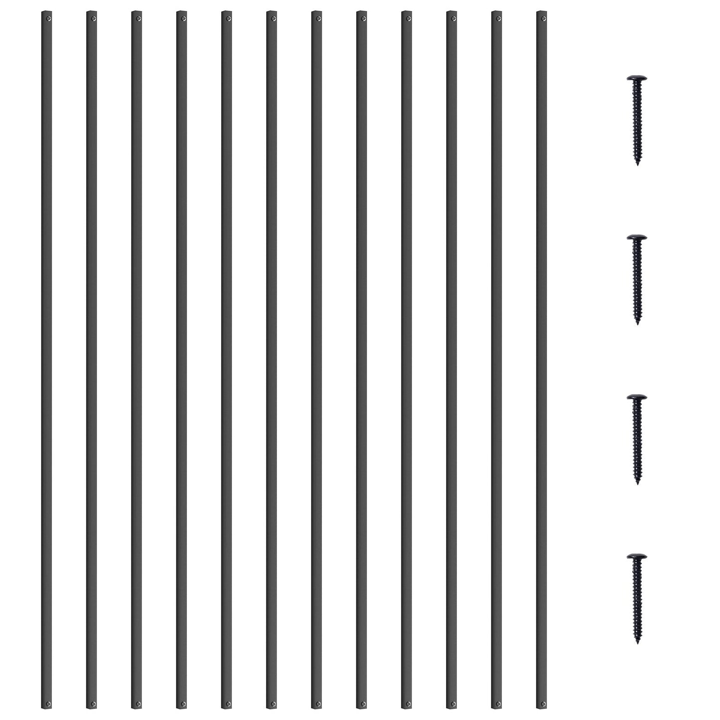 Staircase Metal Balusters 11 Pack 44''x0,5'' Aluminiumspindlar med skruvar