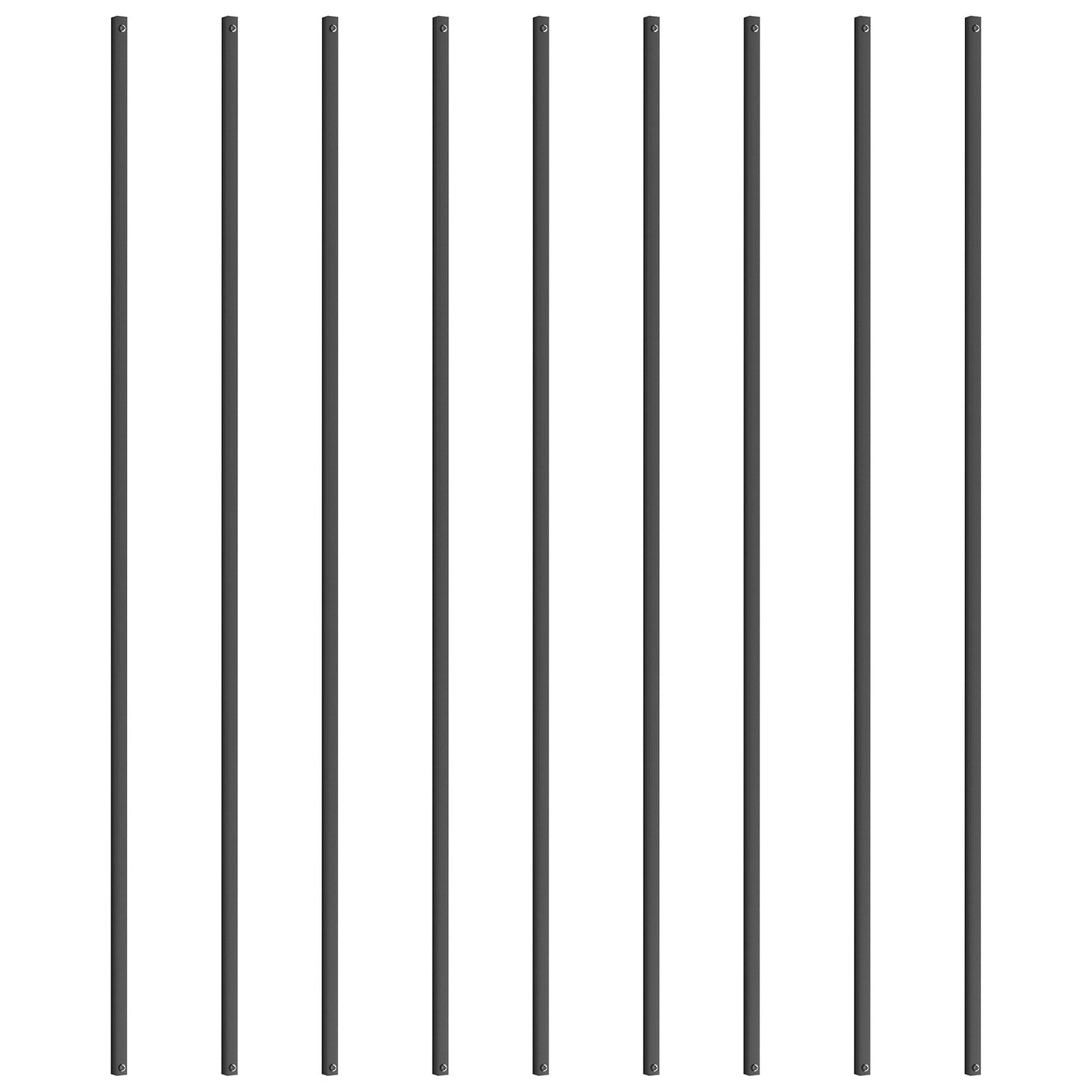 Staircase Metal Balusters, 44'' x 0,5'' Fyrkantiga aluminiumlegering dekorativa räckespindlar, 31-pack Däck Baluster med skruvar, Klassiskt ihåligt rakt däcksräcke Satin Black Pulverlackerad