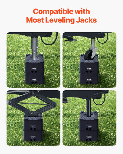Trailer Jack Blocks, 6" High Heavy Duty RV Leveling Blocks, Each with 6000 lbs Capacity, as RV Jack Stand, Stool, Camper Accessories, for Travel Trailers, 5th Wheels Class A/C Motorhomes, 2 Pcs