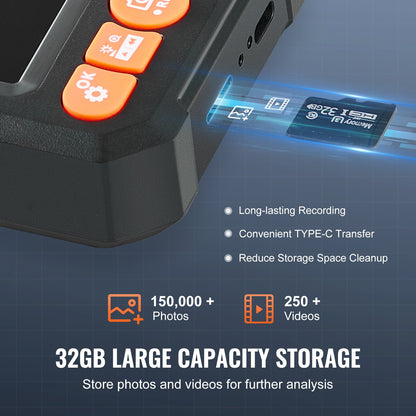 Endoscope Camera with Light Dual Lens Borescope 49.2FT Cable 4.3" Screen