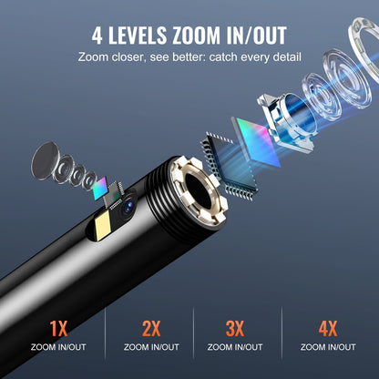 Endoscope Camera with Light Dual Lens Borescope 16.4FT Cable 4.3" Screen