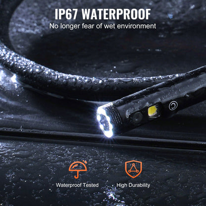 Endoscope camera with lights Trippellins borescope 16.4FT cable 5" screen