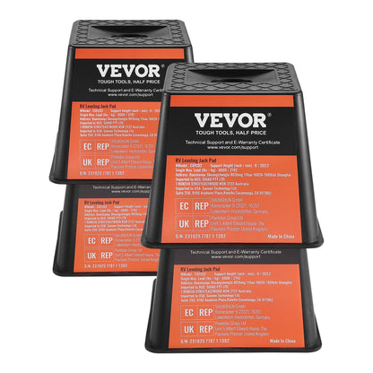 Anhänger-Wagenheberblock, 6000 lbs Kapazität pro Wohnmobil-Nivellierblock, hochwertige Stabilisierungsblöcke aus Polypropylen für Wohnmobile, Wohnmobil-Reisezubehör für alle Hochleistungswagenheber, Pfosten, Füße, Sattelkupplungen, 4er-Pack