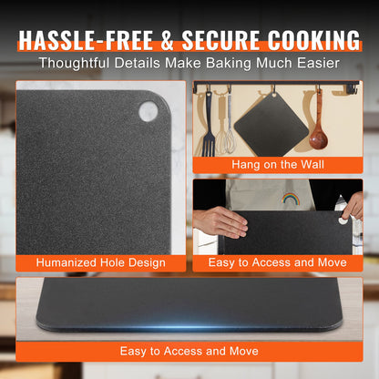 Pizzastål, 13,5" x 10" x 1/4" Pizzastålplatta för ugn, förkryddad pizzabaksten i kolstål med 20X högre ledningsförmåga, kraftig pizzapanna för utomhusgrill, inomhusugn