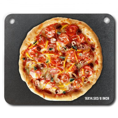 Pizza Steel, 16" x 14.5" x 3/8" Pizza Steel Plate for Oven, Pre-Seasoned Carbon Steel Pizza Baking Stone with 20X Higher Conductivity, Heavy Duty Pizza Pan for Outdoor Grill, Indoor Oven