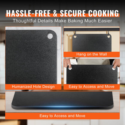 Pizza Steel, 16" x 14.5" x 1/4" Pizza Steel Plate for Oven, Pre-Seasoned Carbon Steel Pizza Baking Stone with 20X Higher Conductivity, Heavy Duty Pizza Pan for Outdoor Grill, Indoor Oven