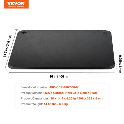 Pizza Steel, 16" x 14.5" x 1/4" Pizza Steel Plate for Oven, Pre-Seasoned Carbon Steel Pizza Baking Stone with 20X Higher Conductivity, Heavy Duty Pizza Pan for Outdoor Grill, Indoor Oven