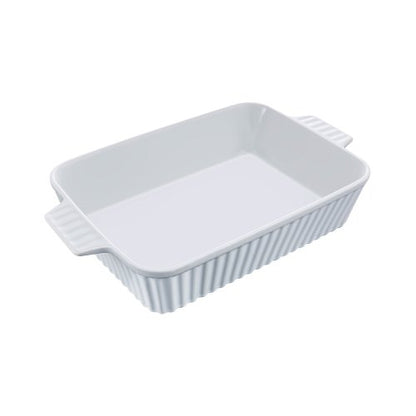 Ceramic Baking Dish, Large 9" x 13" Pan, Rectangular Bakeware with Double Handles, Oven Secure, Lasagna Pan, Casserole Dish Deep for Baking and Serving, Thanksgiving & Christmas Present, White