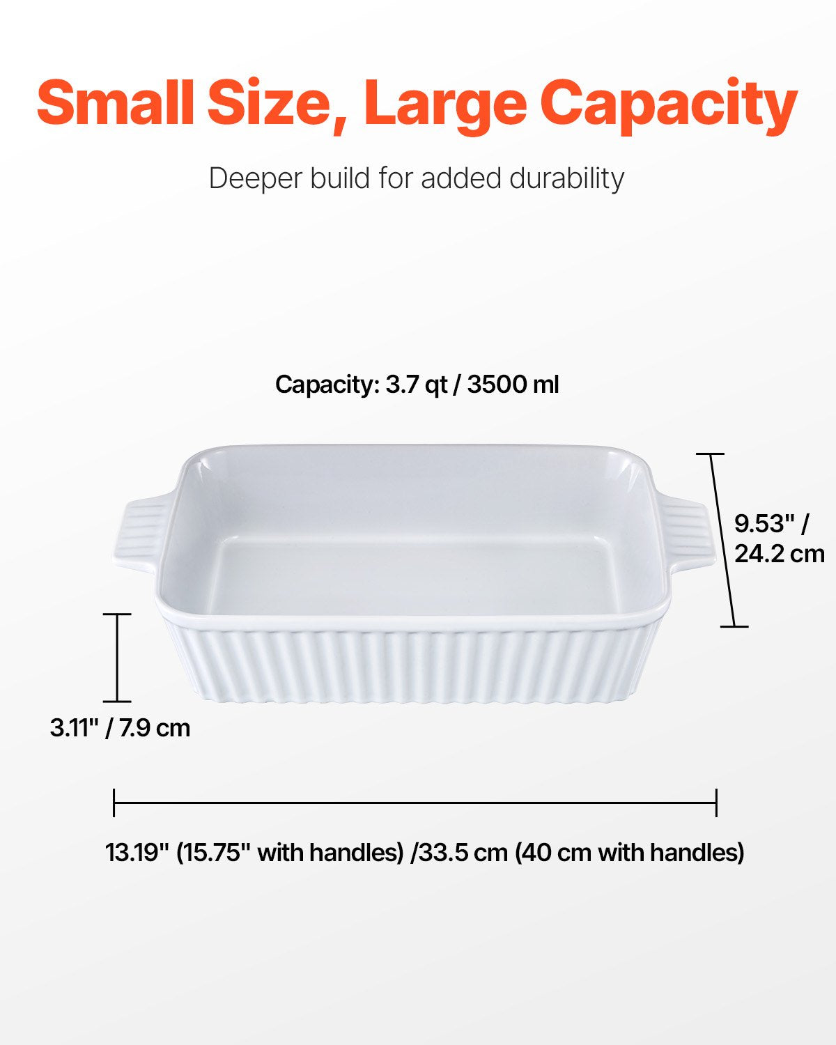 Keramisk bakform Rektangulär gryta Djup för bakning och servering