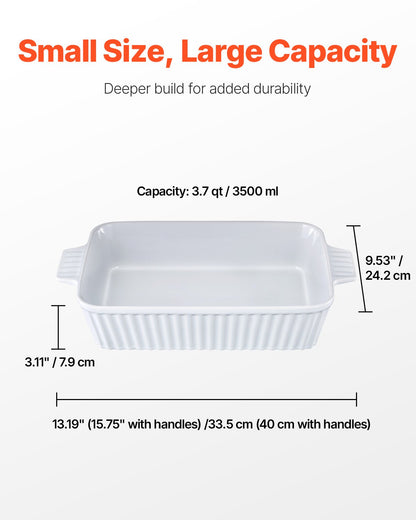 Keramisk bakform Rektangulär gryta Djup för bakning och servering