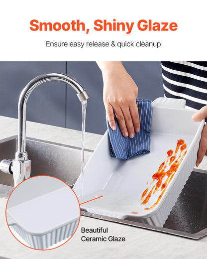 Keramisk bakform Rektangulär gryta Djup för bakning och servering