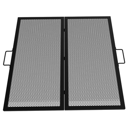 Square Cooking Grate Fire Pit Grill with X Marks Foldable 36" x 36