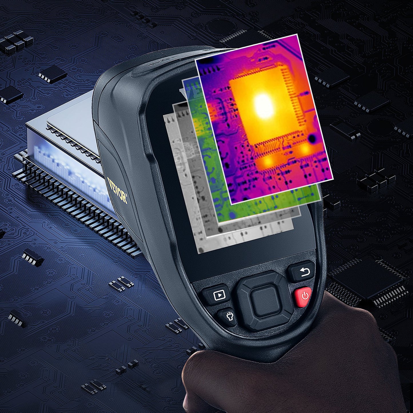 Thermal Imaging Camera, 320 x 240 Pixels Super Resolution, 25Hz Refresh Rate Infrared Camera with -4 to 752°F Temperature Range, 32G Built-in SD Card, and Rechargeable Li-ion Battery