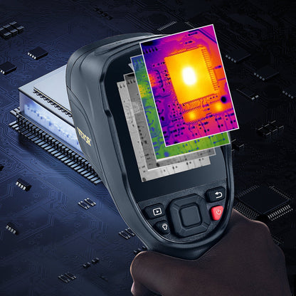 Thermal Imaging Camera, 320 x 240 Pixels Super Resolution, 25Hz Refresh Rate Infrared Camera with -4 to 752°F Temperature Range, 32G Built-in SD Card, and Rechargeable Li-ion Battery