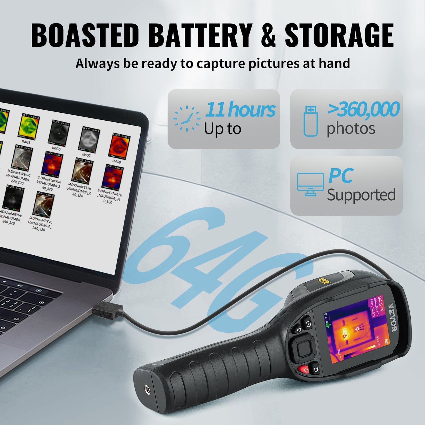 Infraröd värmekamera Synligt ljuskamera 2MP IR-upplösning 240x180