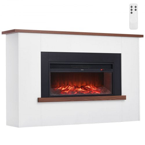 65.5 inch Freestanding Fireplaces, 1500W 5120BTU Fake Electric Fireplace Stove Heater with Mantel, Overheating Protection, Adjustable Flames,Timer, Remote, for Living Room,Bedroom