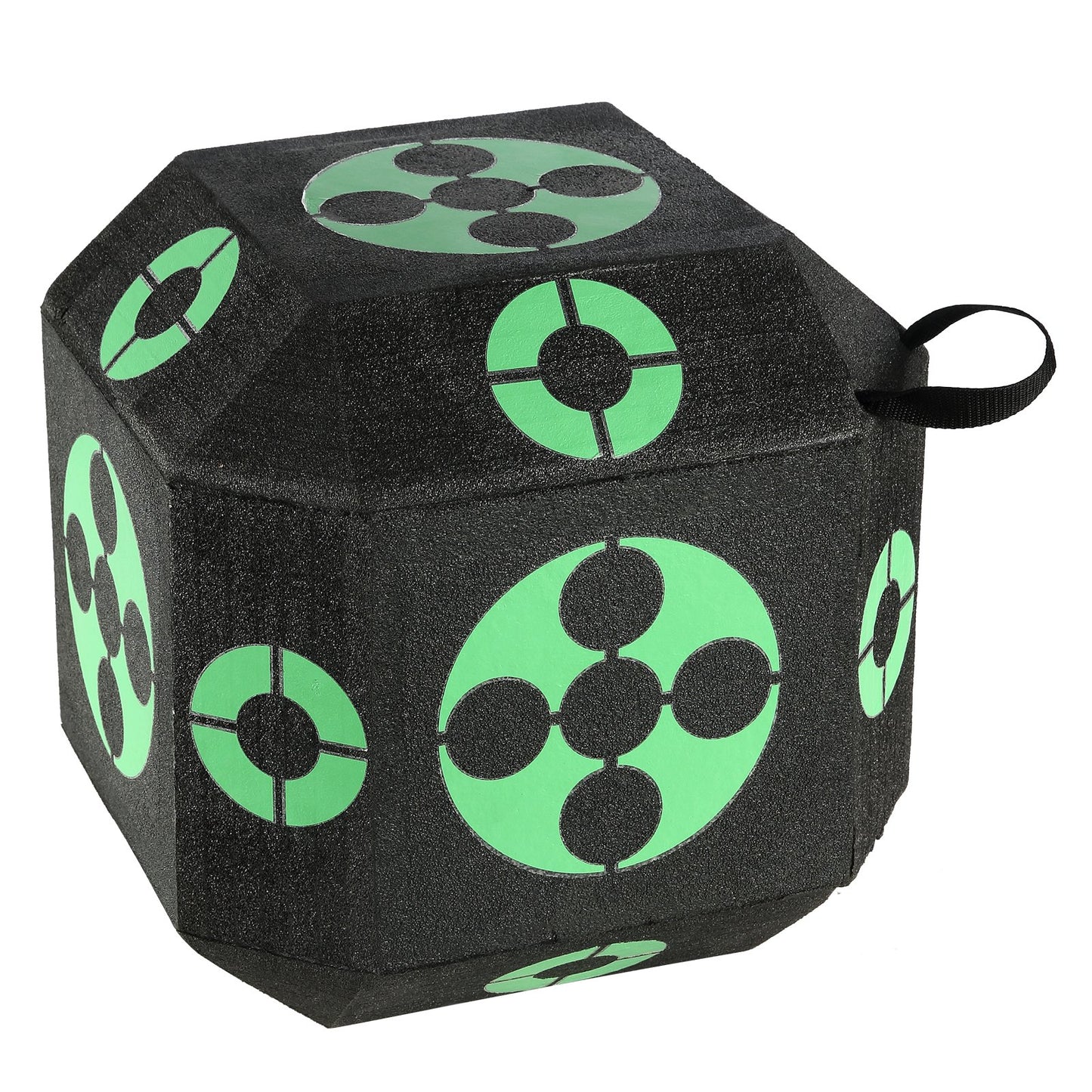 Bogenschießziel, 15"x15" Bogenschießziel auf allen Seiten, tragbares Bogenschießziel für den Außenbereich mit Tragegriff, leicht zu entfernender Pfeil, gute Sichtbarkeit, leicht, einfach zu transportieren, schwarz