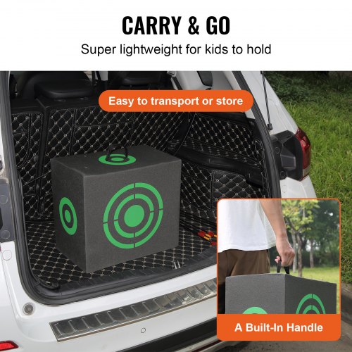 Archery Target, 16"x18" Archery Target on All Sides, Portable Archery Target for Outdoor Use with Carrying Handle, Easy to Remove Arrow, Good Visibility, Lightweight, Easy to Transport, Black | EU