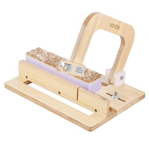 Soap Cutter, 0-2 inch Adjustable Thickness, Wood Soap Slicer with Stainless Steel Adjustable Wire Tension, with Extra Wires, Multi Handmade Cutter for Candles, DIY Making Cutting Tool