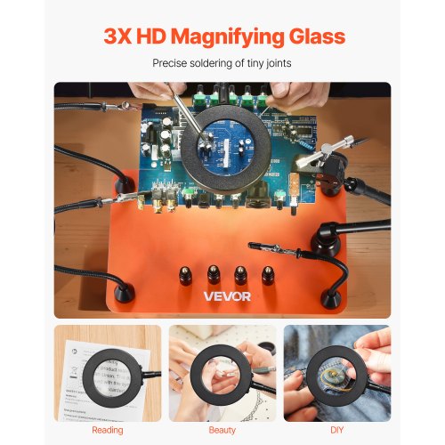 Magnetische helfende Hände Lötstation 3-fache Vergrößerung Lampe Air Gun Halter