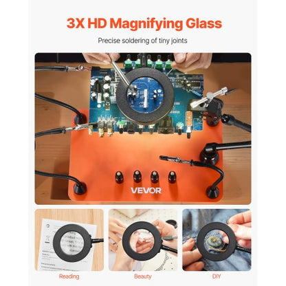 Magnetische helfende Hände Lötstation 3-fache Vergrößerung Lampe Air Gun Halter
