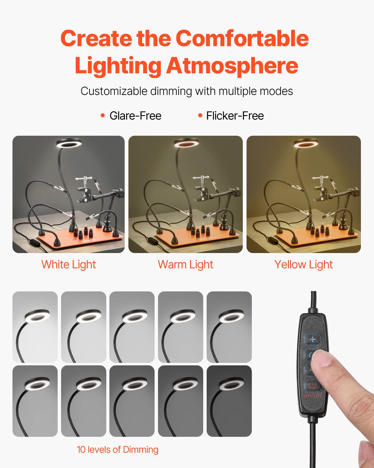 Magnetic Helping Hands Soldering Station, Third Hand Soldering Tool with 3X LED Magnifying Lamp, 4 PCB Holders & 360 Hot Air Gun Holder, Heavy-Duty Base Station for Electronic Repair Craft Hobby