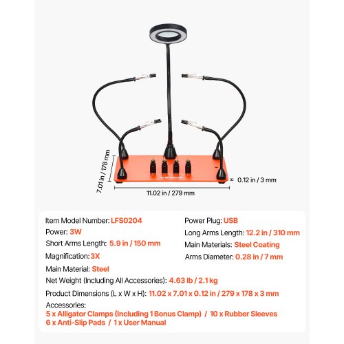 Magnetische helfende Hände Lötstation 3X LED Lupenlampe 4 PCB-Halter