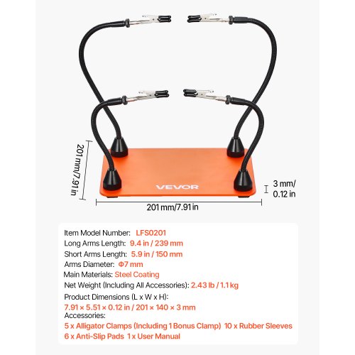 Magnetische helfende Hände Lötstation 4 flexible Arme Krokodilklemmen