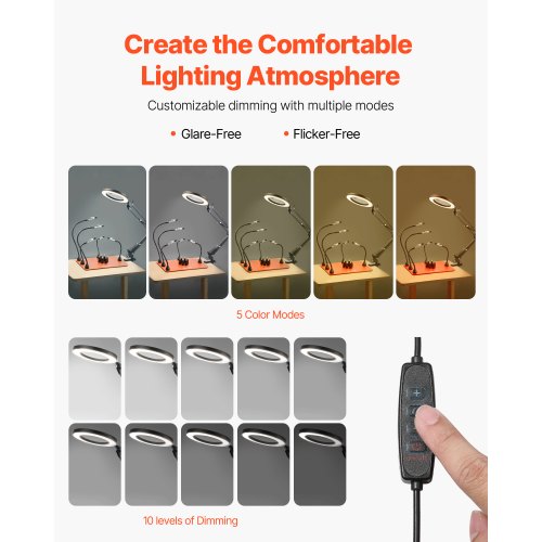 Magnetische helfende Hände Lötstation 3X LED Lupenlampe 5 Arme