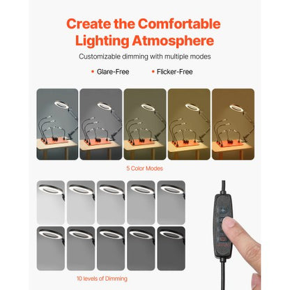 Magnetische helfende Hände Lötstation 3X LED Lupenlampe 5 Arme