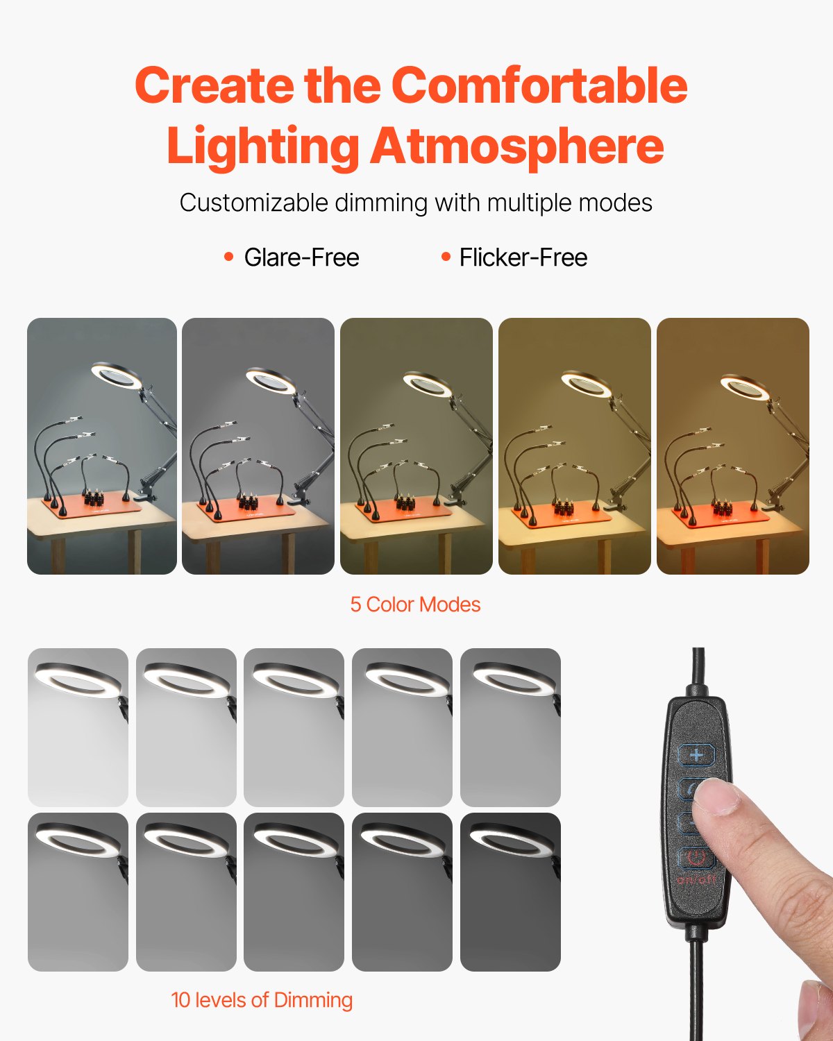Magnetic Helping Hands Soldering Station, 2-In-1 Third Hand Soldering Tool - 3X LED Magnifying Lamp & 5 Flexible Arms, 6 PCB Holders, Heavy-Duty Base Station for Electronic Repair Craft Hobby