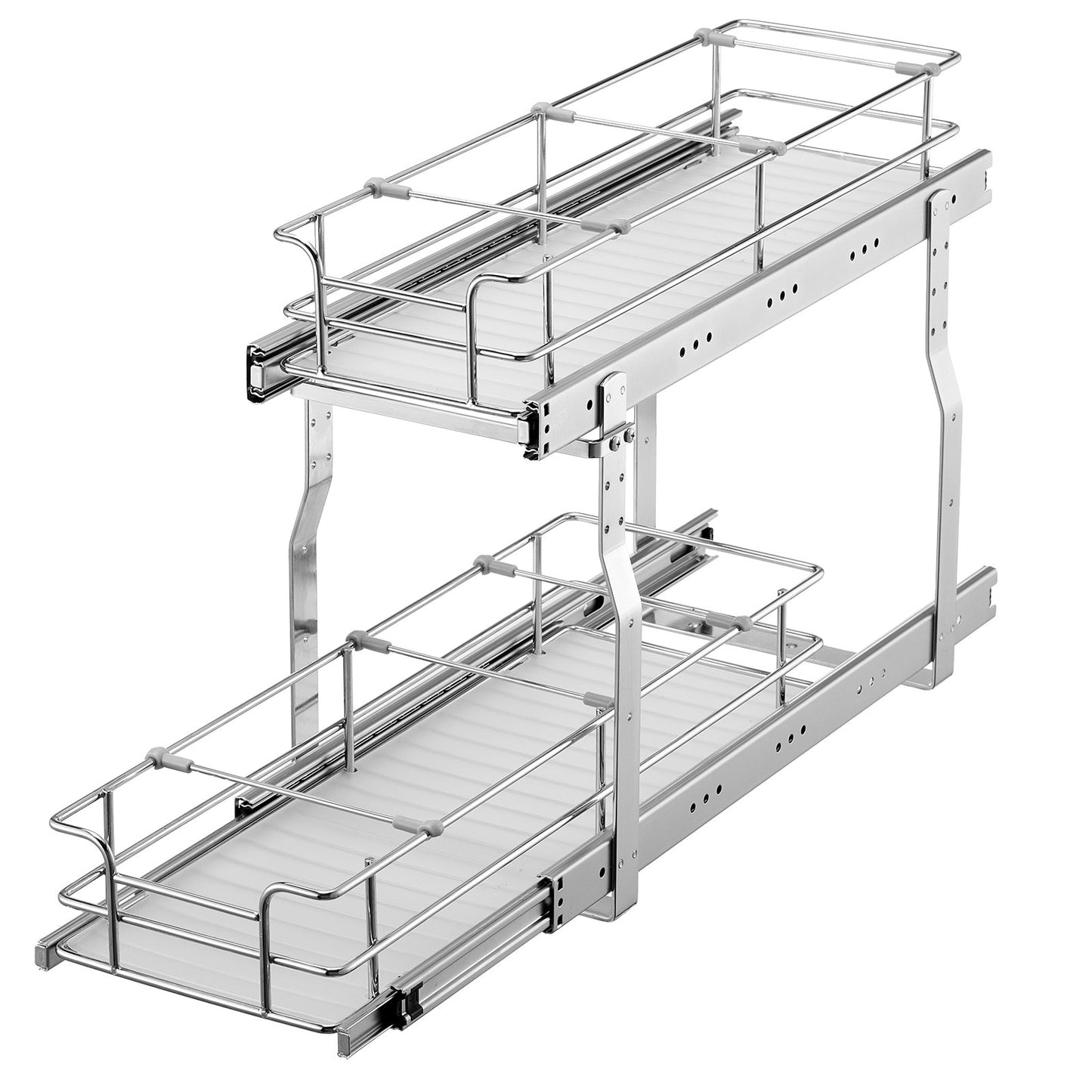 8.5"Wx21"Dx15"H Pull Out Cabinet Organizer, Heavy Duty Slide Out Pantry Shelves, Steel Roll Out Drawers, Sliding Drawer Storage for Home Under Sink, 10"Wx22"Dx18"H Install Size for Cabinet