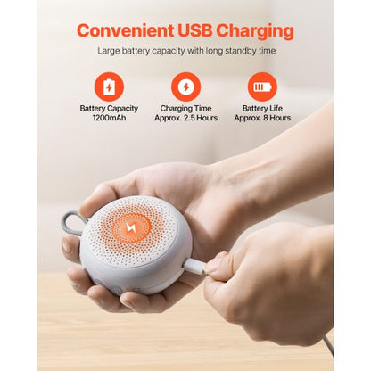 Ljudmaskin, 20 lugnande sömnljud, 4-i-1 hängbar ljudmaskin med vitt brus med automatisk avstängningstimer, mjuk ringlampa, minnesfunktion och barnlås, för baby, vuxna, hem, kontor och resor |  EU