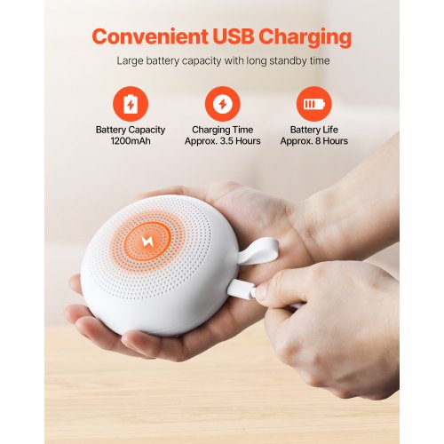 Ljudmaskin, 30 lugnande sömnljud, 3-i-1 bärbar och hängbar ljudmaskin med vitt brus med automatisk avstängningstimer, mjuk ringlampa och minnesfunktion, för baby, vuxna, hem, kontor och resor |  EU