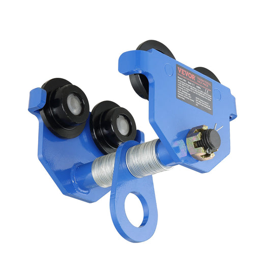 Manueller Wagen, Tragkraft 4400 lbs/2 Tonnen, Schubträgerwagen mit Doppelrad, einstellbar für I-Träger-Flanschbreite 63,5–177,8 mm, Hochleistungs-Garagenhebebühne aus legiertem Stahl für gerade gebogene I-Träger