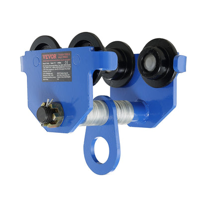 Manueller Wagen, Tragkraft 4400 lbs/2 Tonnen, Schubträgerwagen mit Doppelrad, einstellbar für I-Träger-Flanschbreite 63,5–177,8 mm, Hochleistungs-Garagenhebebühne aus legiertem Stahl für gerade gebogene I-Träger