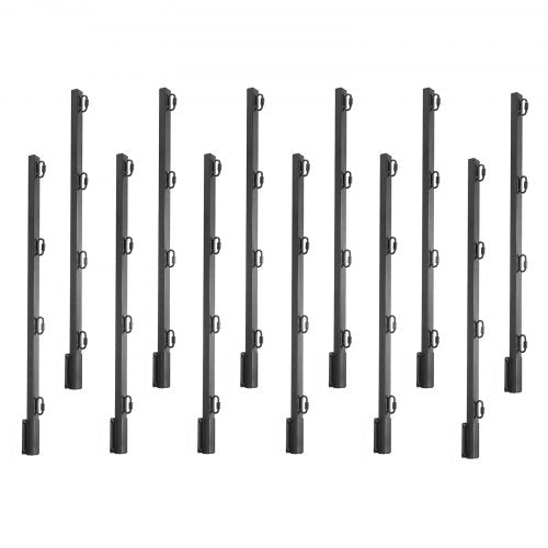 Fence Post Extender, 12 Packs 32.1 in Barbed Wire Arm, Sturdy Steel Fence Height Extender, Flat or Surface Mounted Barbed Wire Extension Arms, Protect Privacy and Prevent Pets Jumping Off