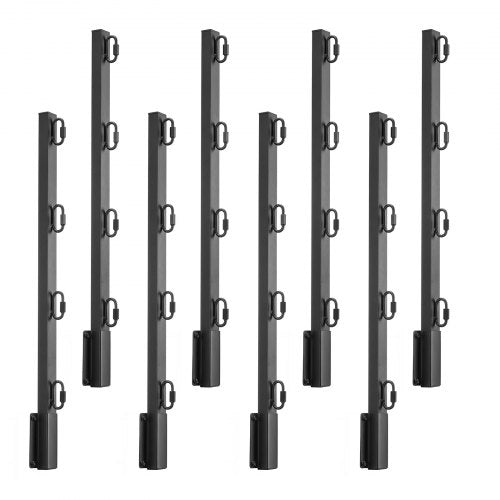 Fence Post Extender, 8 Packs 23.8 in Barbed Wire Arm, Sturdy Steel Fence Height Extender, Flat or Surface Mounted Barbed Wire Extension Arms, Protect Privacy and Prevent Pets Jumping Off